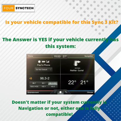 2013 - 2016 Ford Escape Sync 3 Conversion Full Kit