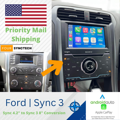 2013 - 2016 Ford Fusion Sync 1 4.2" to Sync 3 8" Conversion Full Kit