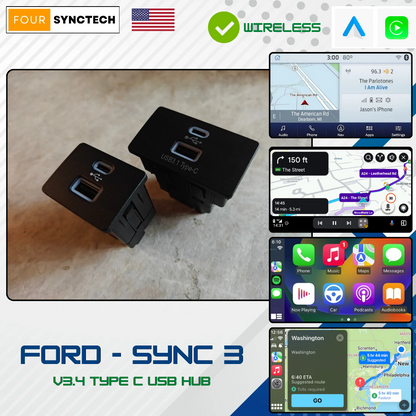 Lincoln Ford SYNC 3 / 4 Upgrade USB Type-C Hub USB Interface Module Hub (Wireless)