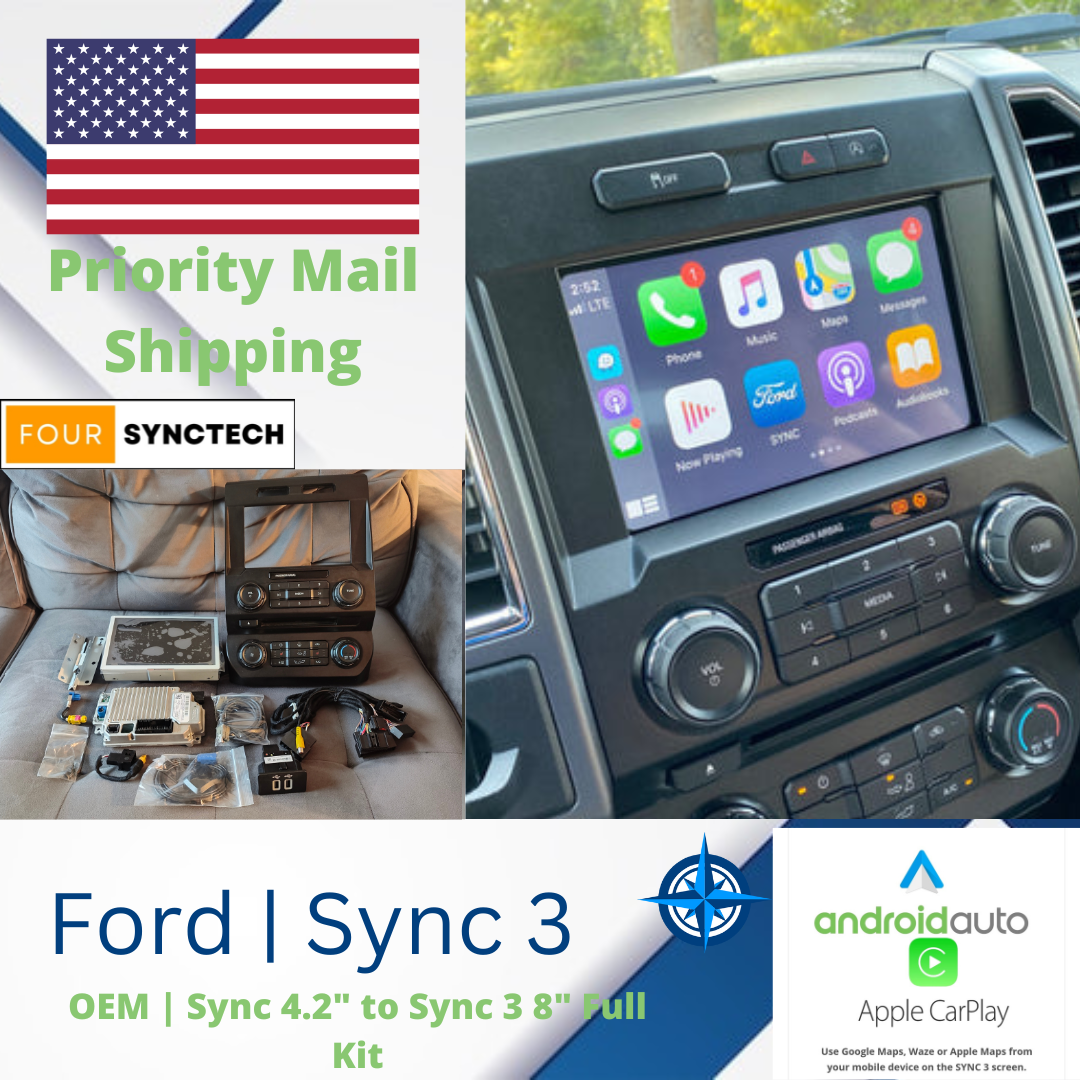 2015-2017 Ford F150 SYNC 1 To SYNC 3 Upgrade Kit With Factory Navigation & Apple CarPlay