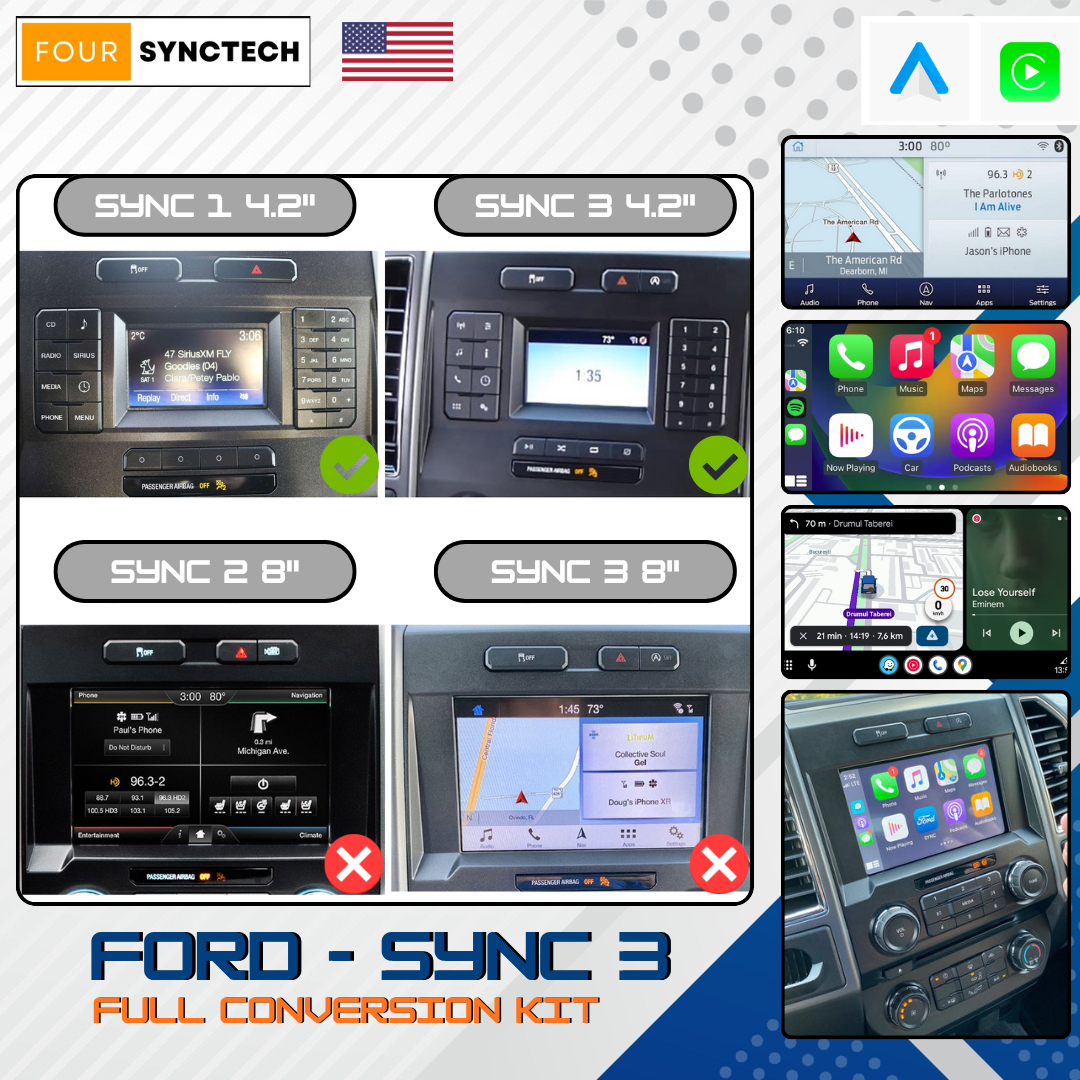 2018 - 2022 Ford F-150 F-250 Sync 4.2" to 3 Full Conversion Kit