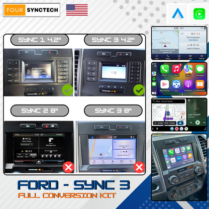 2018 - 2022 Ford F-150 F-250 Sync 4.2" to 3 Full Conversion Kit