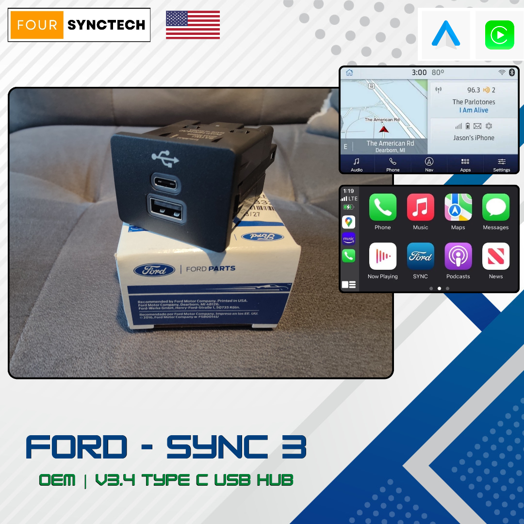 Lincoln Ford SYNC 3 4 Upgrade USB Type-C Hub USB Interface Module Hub ...