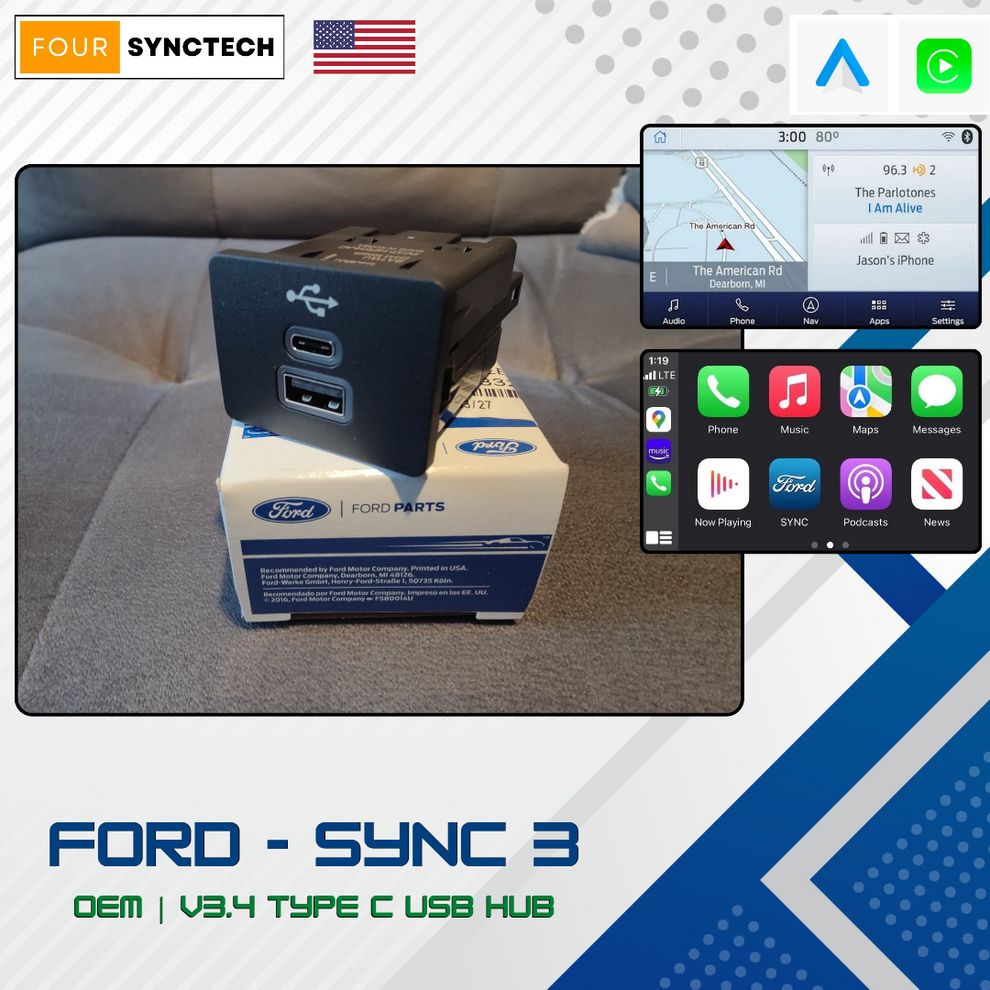 Lincoln Ford SYNC 3 4 Upgrade USB Type-C Hub USB Interface Module Hub ...