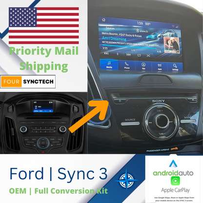 2012 - 2018 Ford Focus Sync 1 4.2" to Sync 3 8" Conversion Full Kit