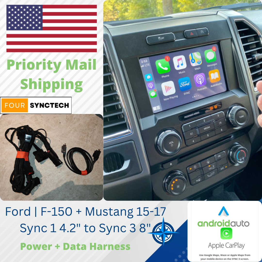 2015-2017 Ford F-150 Mustang Conversion + Data Harness (Sync 1 4.2" to Sync 3 8")